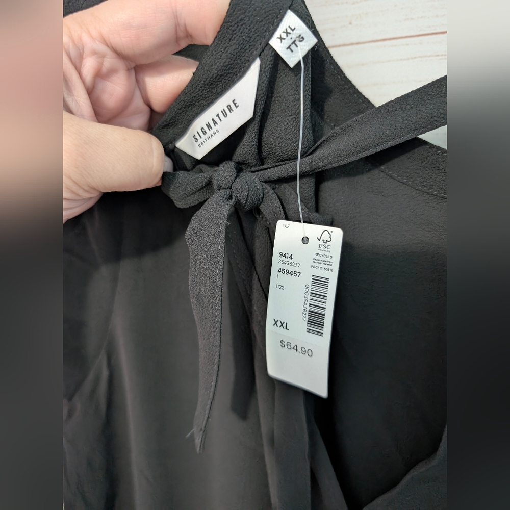 Nwt Reitmans Signature Elegant Black Tie-Detail Shorts Romper Size XXL - Picture 3 of 5